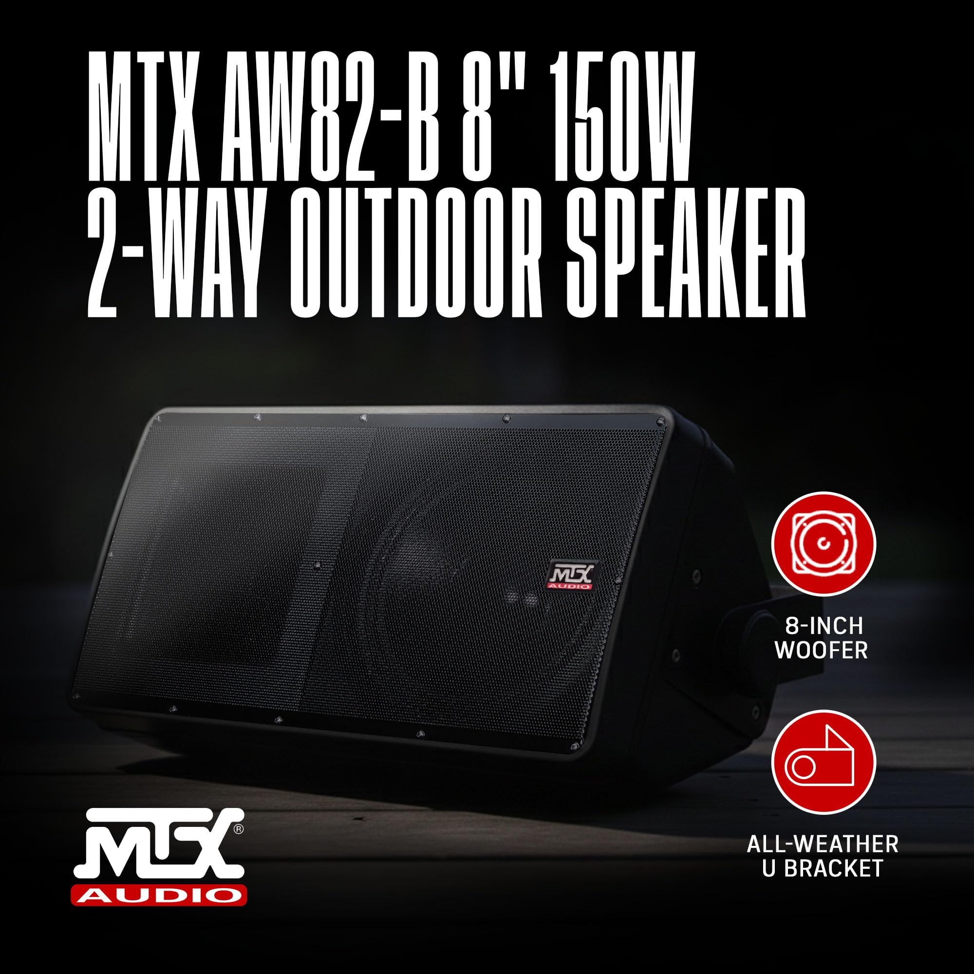 Amazon.com: MTX Audio AW82-B 8 Inch 2-Way All-Weather Outdoor
